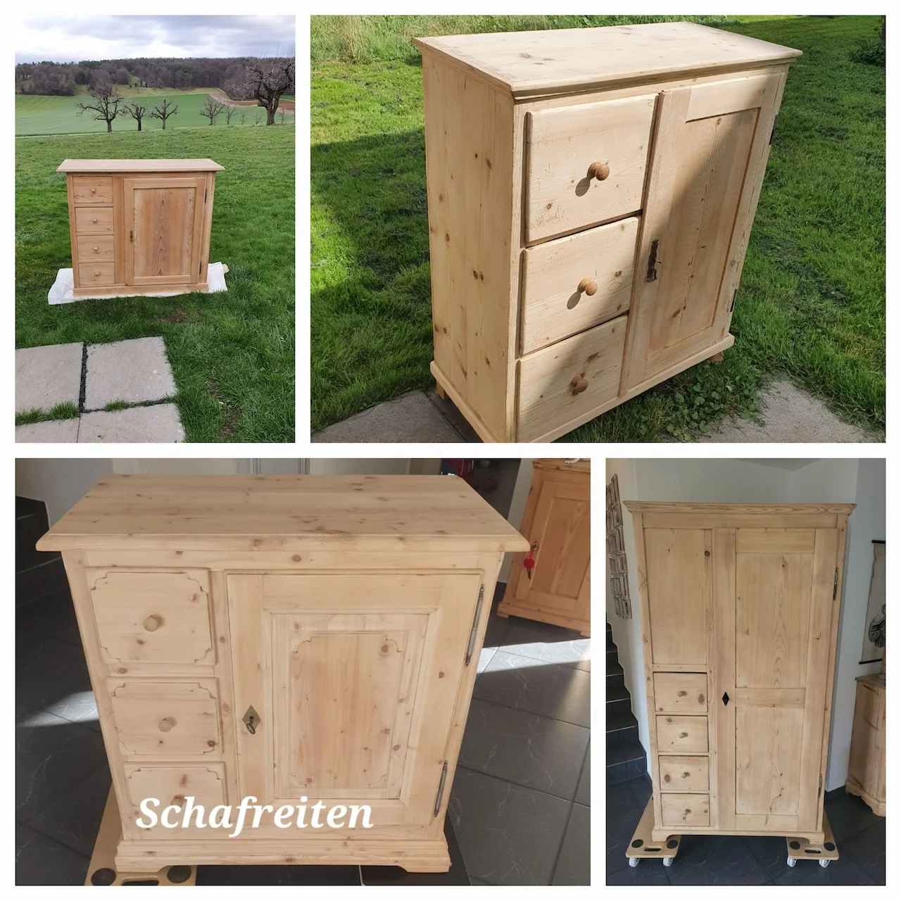 Antike Holzmöbel im Haus von Fir Furniture Restoration